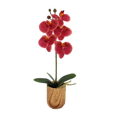 Mikasa Faux Orchid in Wood Pot