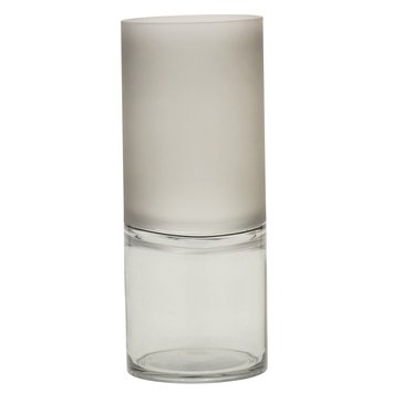 Elements Plants 12-Inch Frosted Top Clear Glass Cylinder Vase