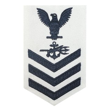 Women's E4-E6 SO1 Rating Badge in Blue on White CNT for Special Warfare Operations