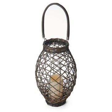 Lifetime Brands 13in Wicker LED Lantern
