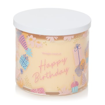 Yankee Candle Everyday Sentiment Collection Vanilla Cupcake Happy Birthday 3 Wick Candle