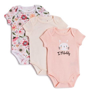 Wanderling Baby Girls I Love Daddy Bodysuits 3-Pack