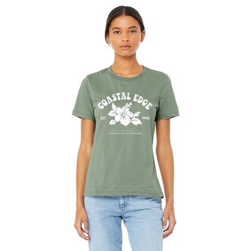 Coastal Edge Women's Salty Para Hibiscus Comfort Wash Tee