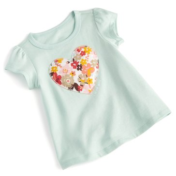 Wanderling Baby Girls' Happy Heart Short Sleeve Tee