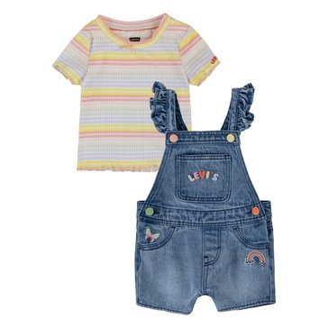 Levis Baby Girls 2-Piece Shortall Set