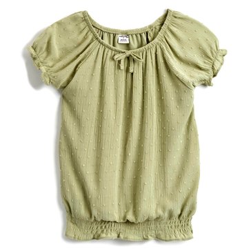 Wallflower Little Girls' Swiss Dot Woven Top