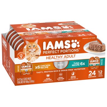 Iams Perfect Portions Loaf Pate Chicken And Tuna Variety Pack Wet Cat Food
