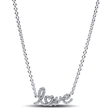 Pandora Sparkling Handwritten Love Collier Necklace