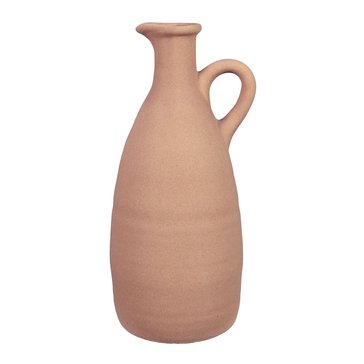 Youngs Inc Terracotta Stoneware Bottle Vase with Handle