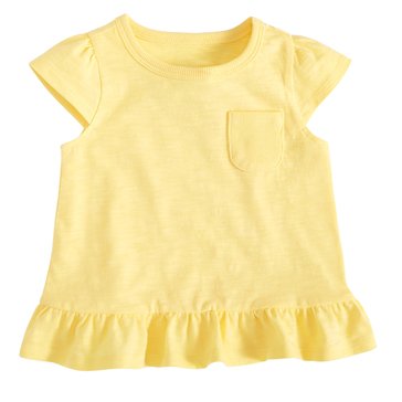 Wanderling Baby Girls' Solid Cap Sleeve Tee