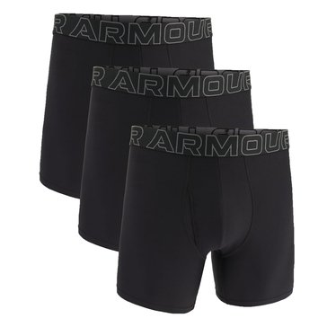 Under Armour Men's Performance Tech 6 Inch Solid Briefs 3-Pack