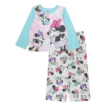 Disney Baby Girls' Happy Minnie Microfleece 2-Piece Pajama Set