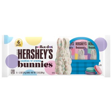 Hershey's Easter Solid Cookies n' Cream Bunny Candy Bar, 6-pack