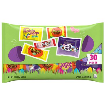 Hershey's Easter Chocolate Assorted Miniature Candy Bag, 30-count