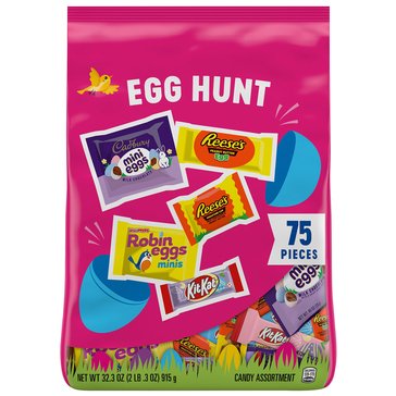 Hershey's Easter Egg Hunt Assorted Miniature Candy, 75-piece