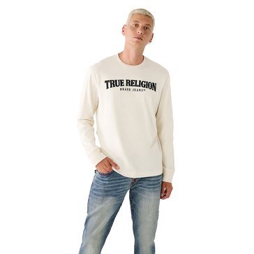 True Religion Men's Long Sleeve Relaxed Satin Arch Tee