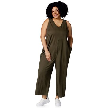 Yarn & Sea Women's Sleeveless V Neck Jumpsuit (Plus Size)