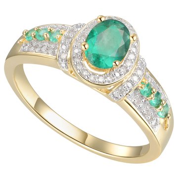 Oval Emerald Diamonds Ring