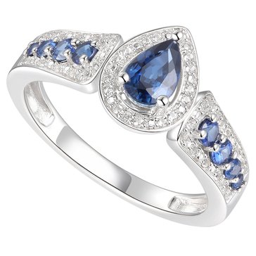 Pear Shaped Sapphire Diamond Ring
