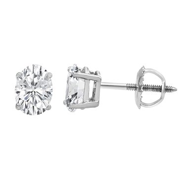 Evolv. 1 cttw Lab Grown Oval Diamond Solitaire Stud Earrings