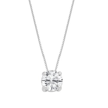 Evolv. 1 cttw Lab Grown Round Diamond Four Pronged Solitaire Pendant