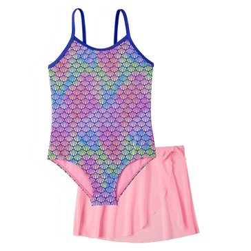 Limited Too Little Girls' Mermaid Shells One Piece with Skirt
