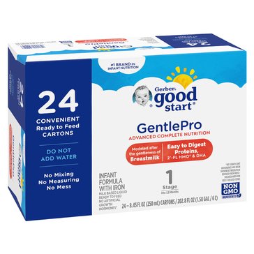 Gerber Good Start GentlePro Stage 1 Ready-To-Feed Infant Formula, 24 Pack