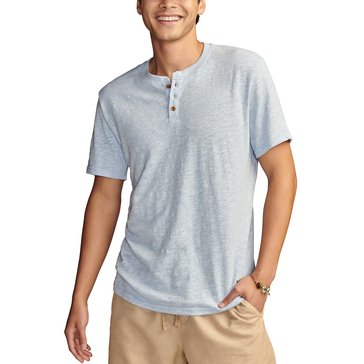 Lucky Brand Men's Short Sleeve Linen Henley Shirt