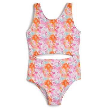 Liberty & Valor Little Girls' Butterfly Cut Out Swimsuit One Piece