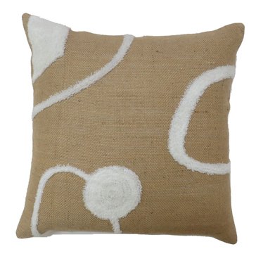 Youngs Inc Cotton/ Jute Square Pillow