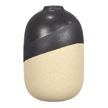 Youngs Inc 8 Inch Ceramic Black Dipped Vase