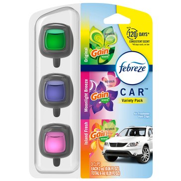 Febreze Car Air Freshener Clip, Variety 3-Pack