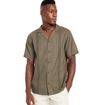 Old Navy Men's Camp Collar Cutwork Shirt