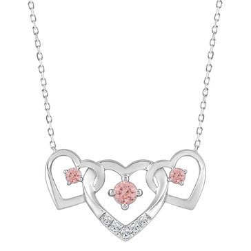 DREAMFUSION4 Lab Grown 1/3 cttw Pink Diamond Heart Pendant