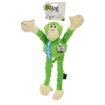 GoDog Crazy Tugs Monkeys Chew Guard Large Dog Toy