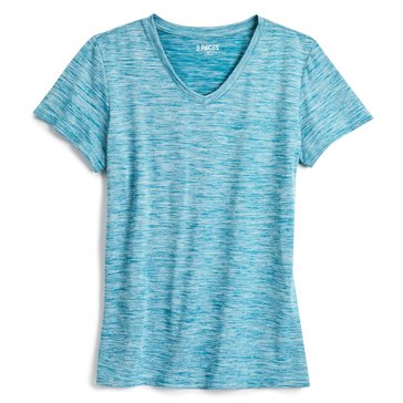 3 Paces Women's Christine Short Sleeve Space Dye V-Neck T-shirt 