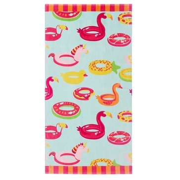 Harbor Home Flamingo Pool Float Printed Beach Towels