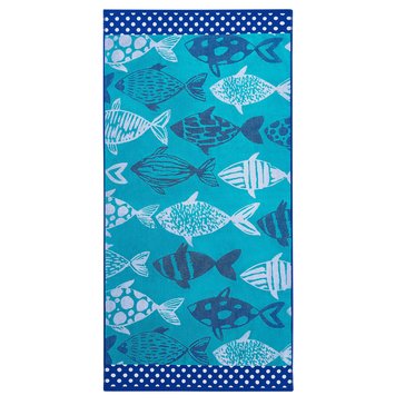 Harbor Home Fish Jacquard Beach Towels