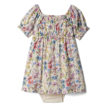 Gap Girls' Floral Puff Sleeve Rouched Dress