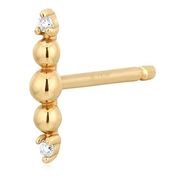 Aurelie Gi Ash Lab-Grown Diamond Beaded Single Climber Stud Earring