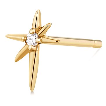 Aurelie Gi Star Single Diamond Starburst Stud Earrings