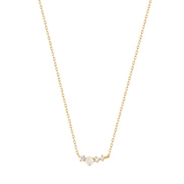 Aurelie Gi Venus Opal And Diamond Necklace
