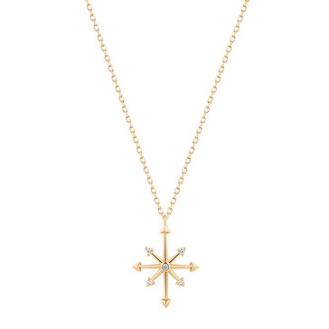 Aurelie Gi Candie Diamond Octagram Star Necklace