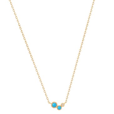 Aurelie Gi Amira Turquoise White Sapphire Waterfall Necklace