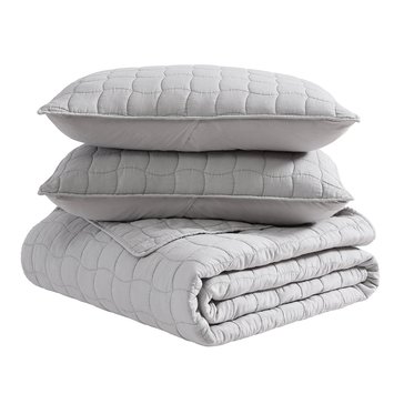 Harbor Home Jordyn Stonewash Pebbel 3-Piece Quilt Set