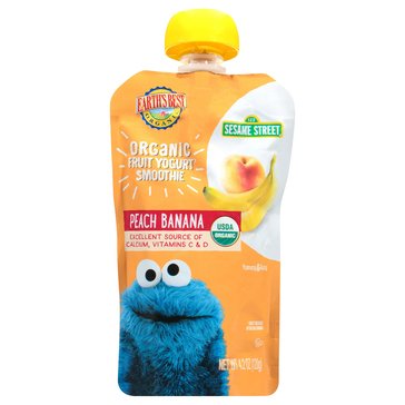 Earth's Best Organic Sesame Street Peach Banana Yogurt Smoothie Pouch