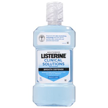LISTERINE Clinical Solutions Fresh Breath Mouthwash, 16.9 oz