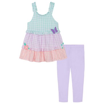 Kids Headquarters Toddler Girls Gingham Plaid Tunic Sets