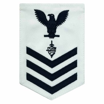 Mens E4-E6 CWT1 Rating Badge in Blue on White CNT for Cyber Warfare Technician