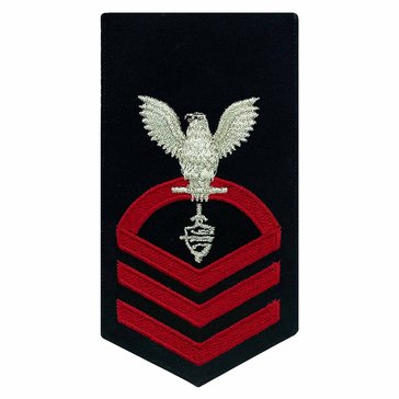 Mens E7 CWTC Rating Badge in STANDARD Red on Blue SERGE WOOL for Cyber Warfare Technician
